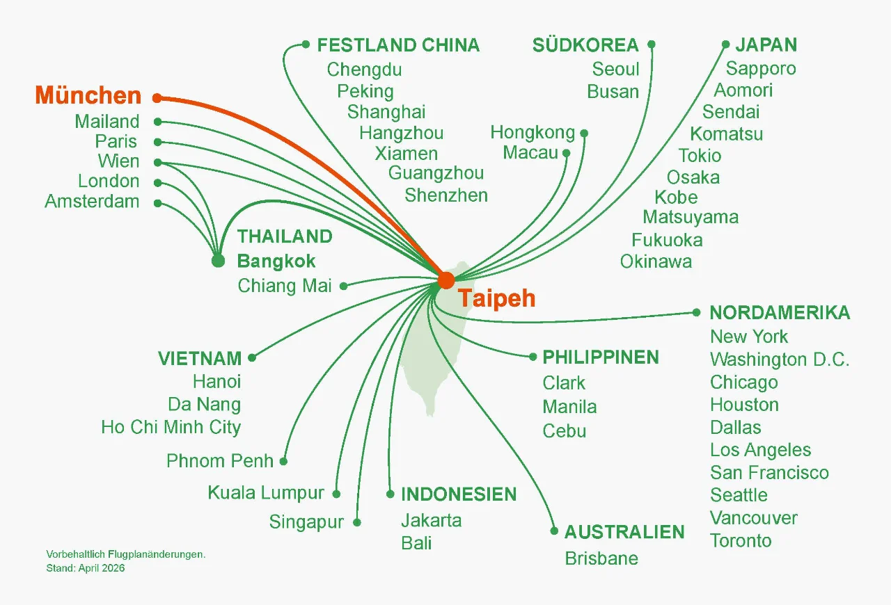 Streckenplan EVA AIR